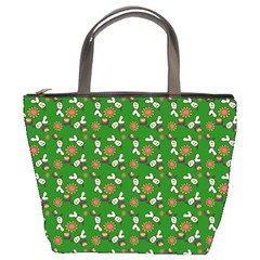 Clown Ghost Pattern Green Bucket Bag by snowwhitegirl