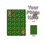 Clown Ghost Pattern Green Playing Cards 54 Designs (Mini) Front - HeartK