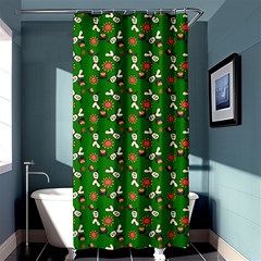 Clown Ghost Pattern Green Shower Curtain 36  X 72  (stall)  by snowwhitegirl