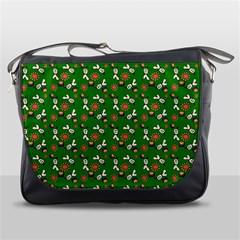 Clown Ghost Pattern Green Messenger Bag by snowwhitegirl