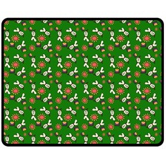 Clown Ghost Pattern Green Double Sided Fleece Blanket (medium)  by snowwhitegirl