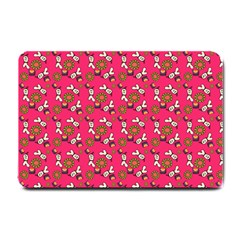 Clown Ghost Pattern Pink Small Doormat  by snowwhitegirl