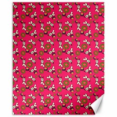 Clown Ghost Pattern Pink Canvas 11  X 14  by snowwhitegirl