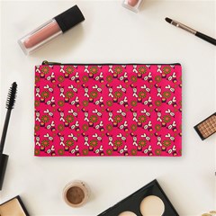 Clown Ghost Pattern Pink Cosmetic Bag (medium) by snowwhitegirl