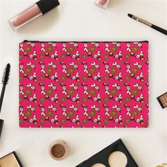 Clown Ghost Pattern Pink Cosmetic Bag (large) by snowwhitegirl