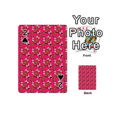 Clown Ghost Pattern Pink Playing Cards 54 Designs (mini) by snowwhitegirl