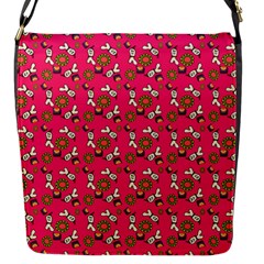 Clown Ghost Pattern Pink Flap Closure Messenger Bag (s) by snowwhitegirl