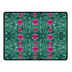 Flowers Love And Silver Metal Hearts Is Wonderful As Sunsets Double Sided Fleece Blanket (small)  by pepitasart