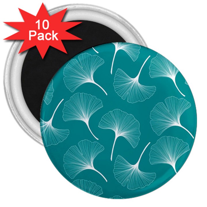 Whiteflowergreen 3  Magnets (10 pack) 