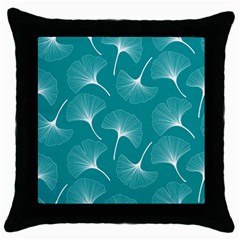 Whiteflowergreen Throw Pillow Case (black) by Dushan