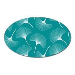 Whiteflowergreen Oval Magnet by Dushan