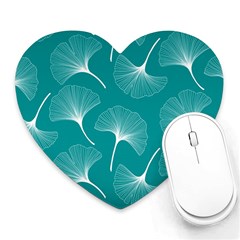 Whiteflowergreen Heart Mousepads by Dushan