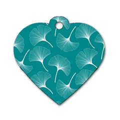 Whiteflowergreen Dog Tag Heart (one Side) by Dushan