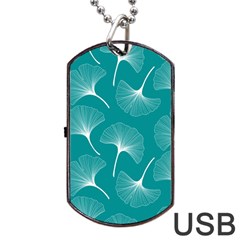 Whiteflowergreen Dog Tag Usb Flash (two Sides) by Dushan