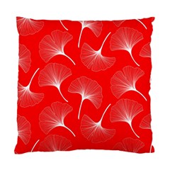 White Abstract Flowers On Red Standard Cushion Case (two Sides) by Dushan