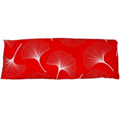 White Abstract Flowers On Red Body Pillow Case (dakimakura) by Dushan