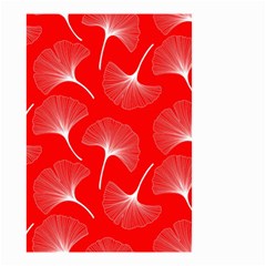 White Abstract Flowers On Red Small Garden Flag (two Sides) by Dushan