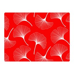 White Abstract Flowers On Red Double Sided Flano Blanket (mini)  by Dushan