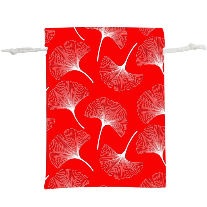 White abstract flowers on red  Lightweight Drawstring Pouch (XL)