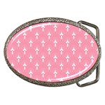 White and pink Art-Deco pattern Belt Buckles Front