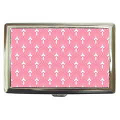 White And Pink Art-deco Pattern Cigarette Money Case by Dushan