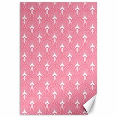 White And Pink Art-deco Pattern Canvas 12  X 18  by Dushan