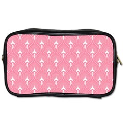 White And Pink Art-deco Pattern Toiletries Bag (two Sides) by Dushan