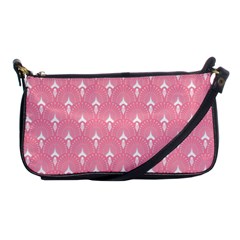 White And Pink Art-deco Pattern Shoulder Clutch Bag by Dushan