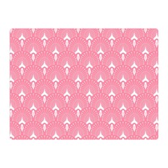 White And Pink Art-deco Pattern Double Sided Flano Blanket (mini)  by Dushan