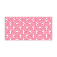 White And Pink Art-deco Pattern Yoga Headband by Dushan