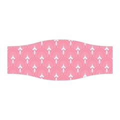 White And Pink Art-deco Pattern Stretchable Headband by Dushan