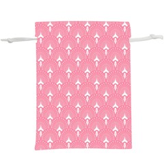 White And Pink Art-deco Pattern  Lightweight Drawstring Pouch (xl) by Dushan