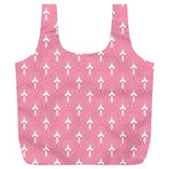 White And Pink Art-deco Pattern Full Print Recycle Bag (xxxl) by Dushan