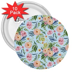 Springflowers 3  Buttons (10 Pack)  by Dushan