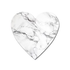 White Faux Marble Heart Magnet by Dushan