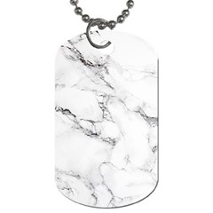 White Faux Marble Dog Tag (one Side) by Dushan