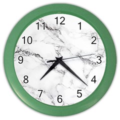 White Faux Marble Color Wall Clock by Dushan