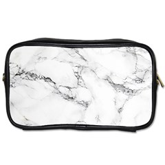 White Faux Marble Toiletries Bag (two Sides) by Dushan