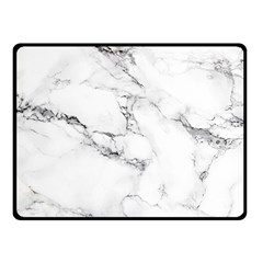 White Faux Marble Fleece Blanket (small) by Dushan