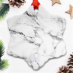 White Faux Marble Ornament (snowflake)