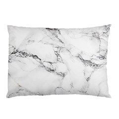 White Faux Marble Pillow Case (two Sides) by Dushan