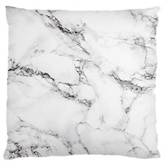 White Faux Marble Large Cushion Case (one Side) by Dushan