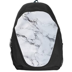 White Faux Marble Backpack Bag by Dushan