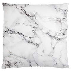 White Faux Marble Large Flano Cushion Case (one Side) by Dushan