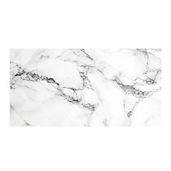 White Faux Marble Satin Wrap by Dushan