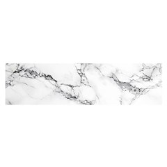 White Faux Marble Satin Scarf (oblong) by Dushan