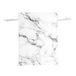 White faux marble Lightweight Drawstring Pouch (S) Back