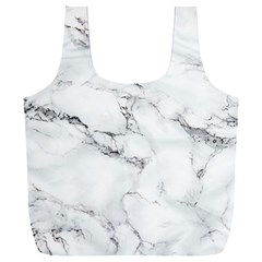 White Faux Marble Full Print Recycle Bag (xxxl) by Dushan