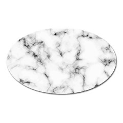 White faux marble texture  Oval Magnet