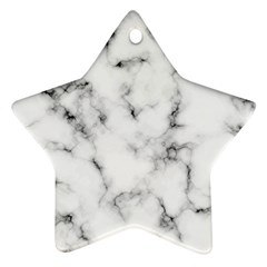 White Faux Marble Texture  Star Ornament (two Sides) by Dushan